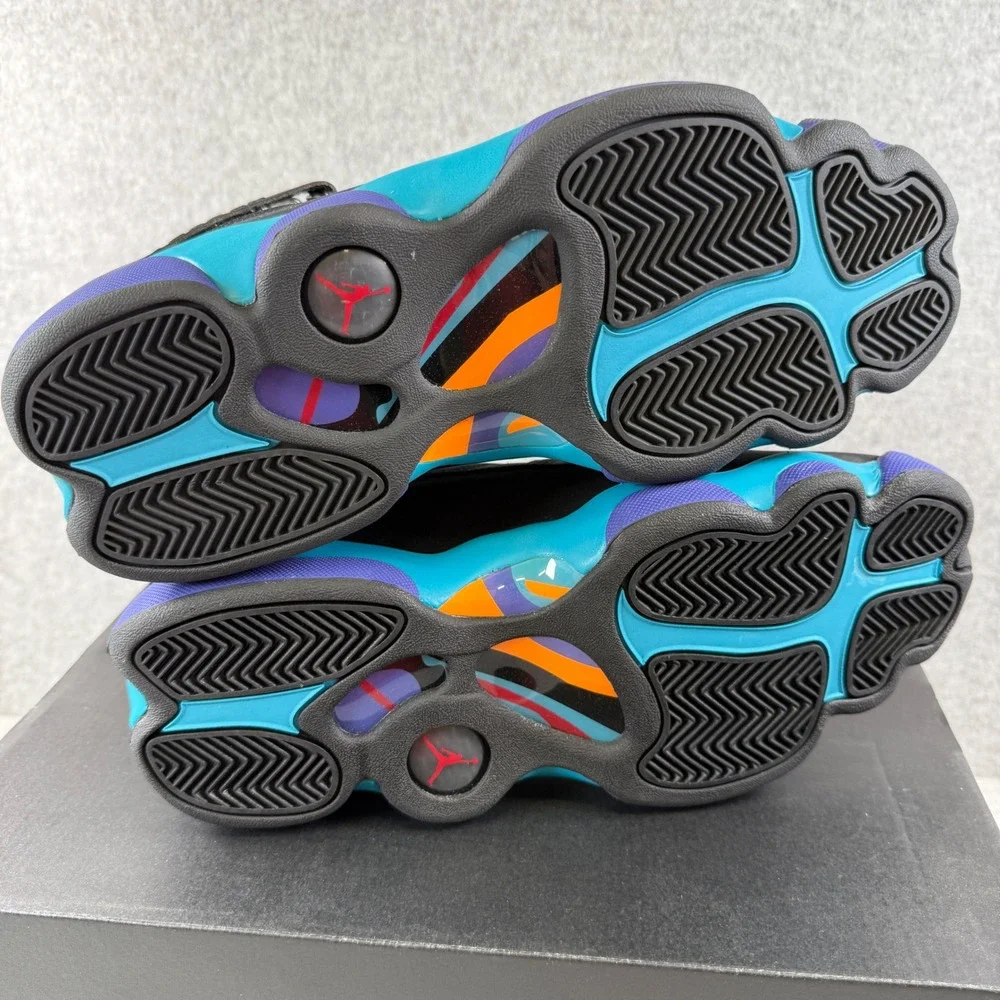 Nike Air Jordan 6 Rings Black Aqua Grey Mens Sneakers‎ Size 8 DD5077-040